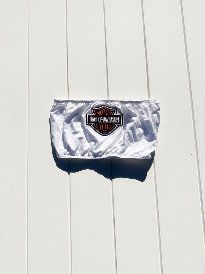 *WHITE HARLEY DAVIDSON TUBE TOP - SAMPLE SALE