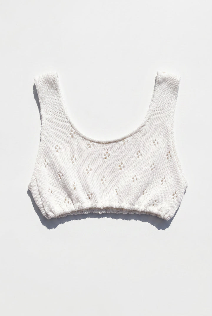 *WHITE KNIT CROP / S