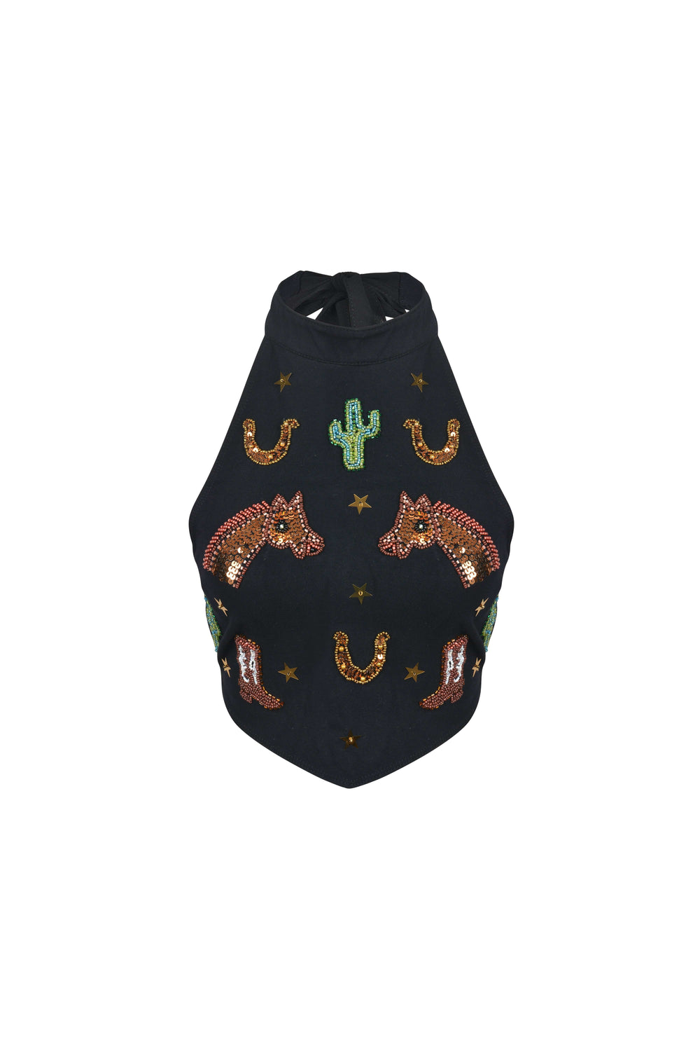 YEE-HAW WESTERN SPARKLE BACKLESS TOP - Her Pony