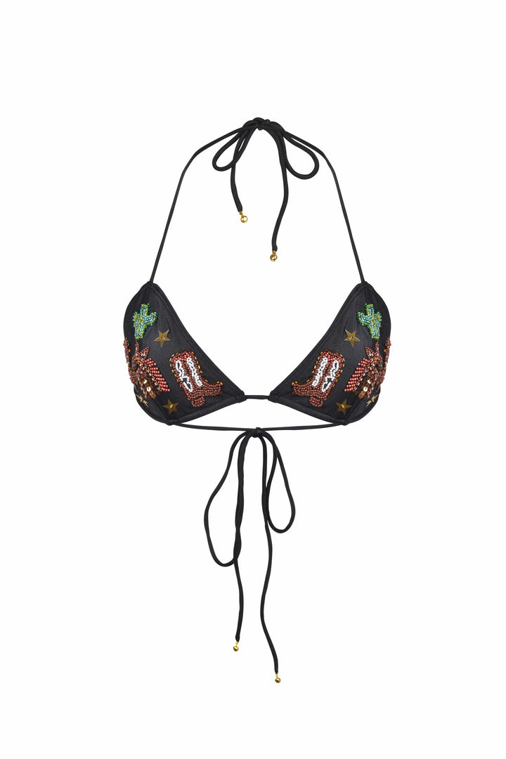 YEE-HAW WESTERN SPARKLE BIKINI TOP - Her Pony