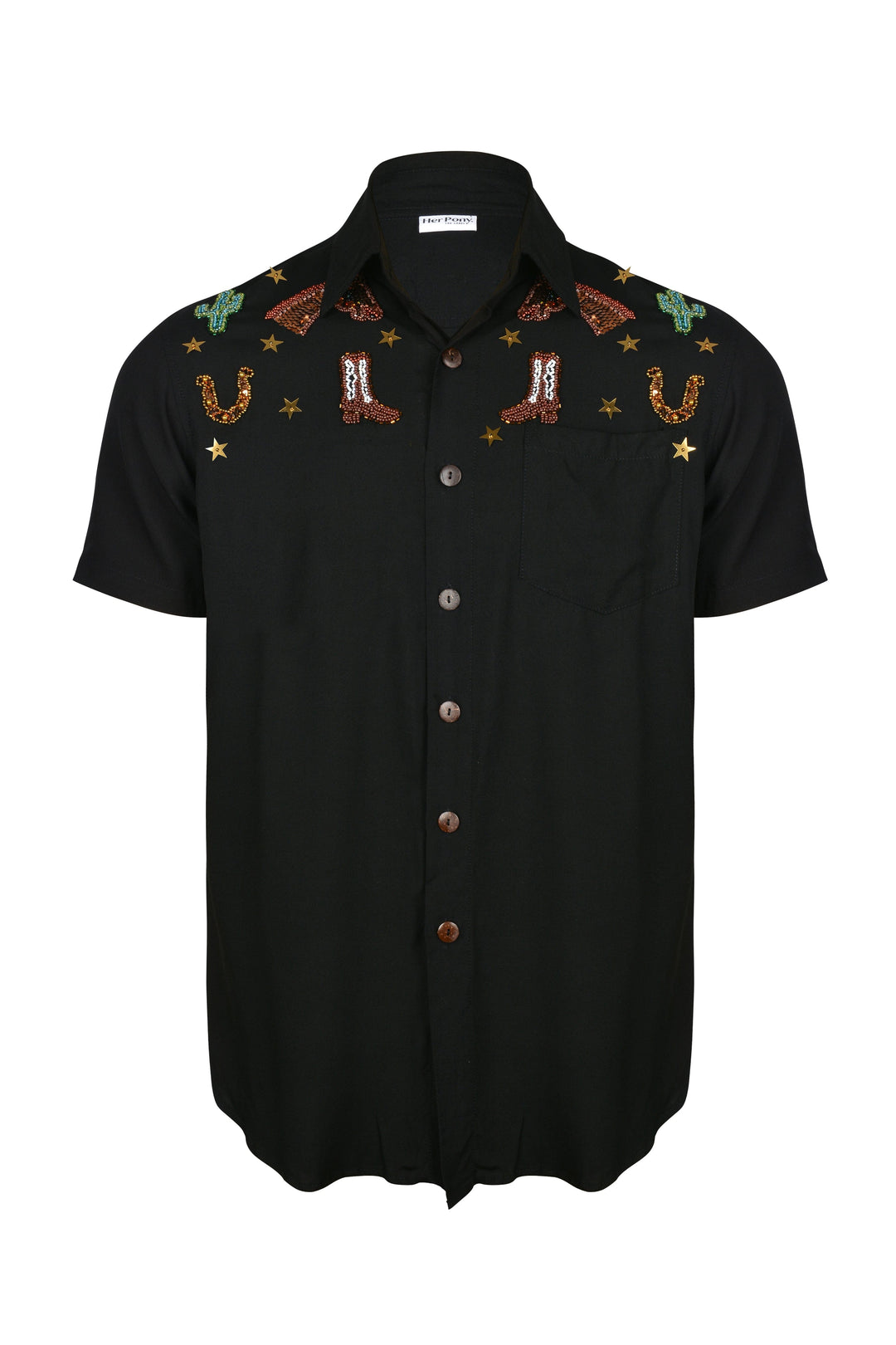 YEE-HAW WESTERN SPARKLE MENS SHIRT - Her Pony