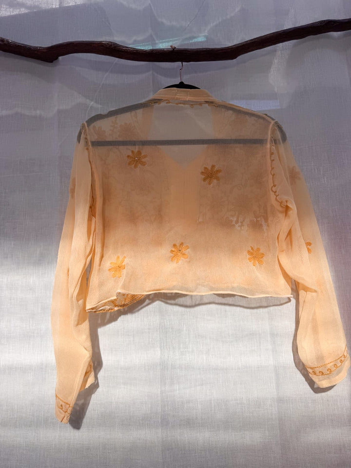 *YELLOW EMBROIDERED CROP / - VINTAGE