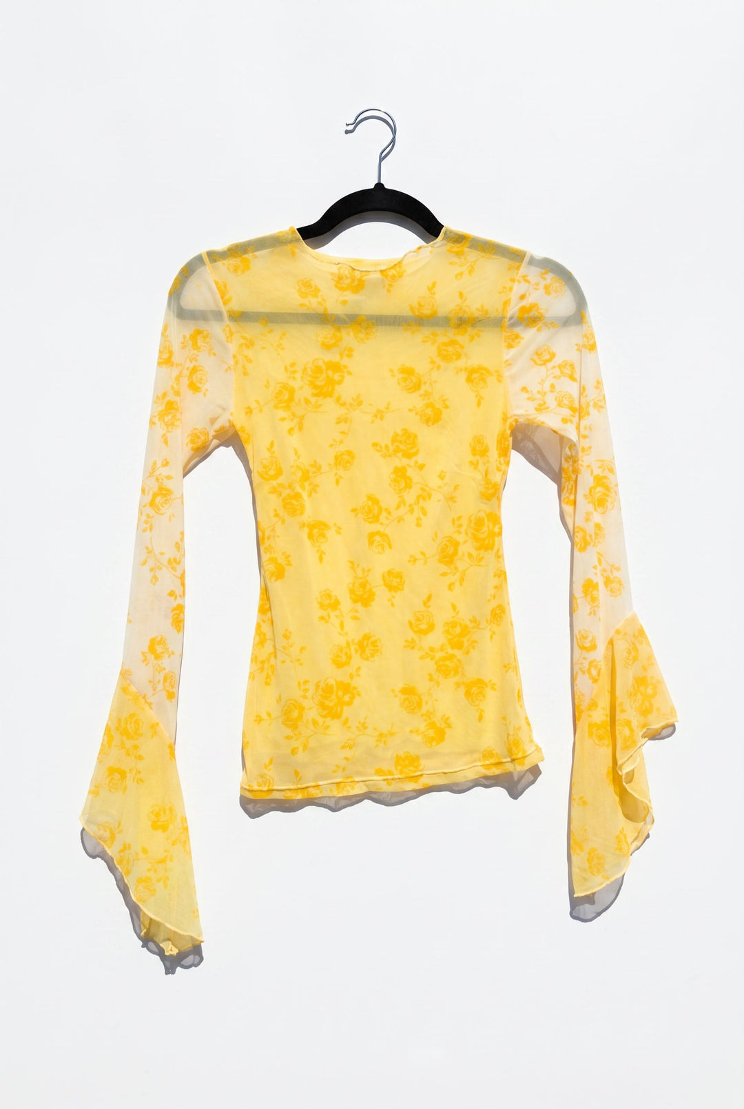 *YELLOW MESH PATCHWORK PIXIE TOP / XS - VINTAGE
