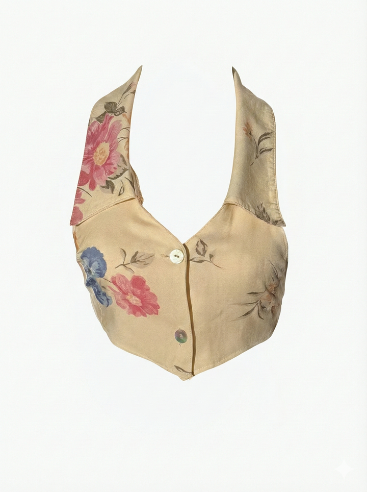 *VTG ‘90s YELLOW HALTER / XS