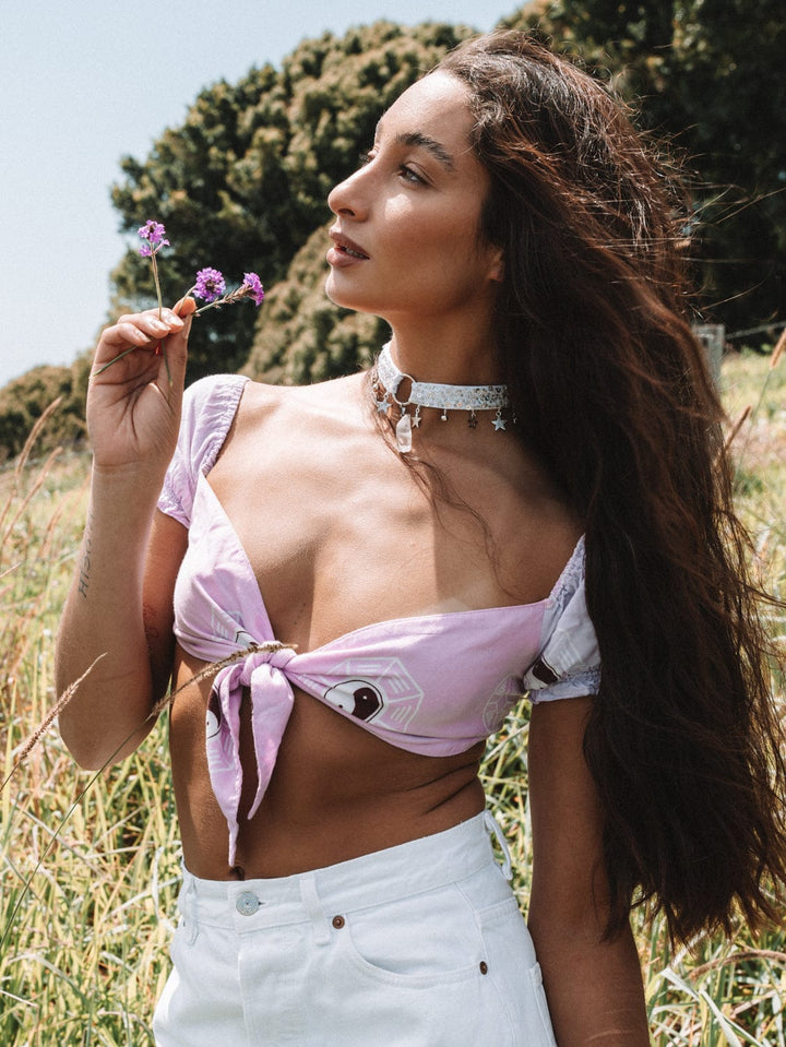 YIN YANG TIE FRONT MINI CROP - Her Pony